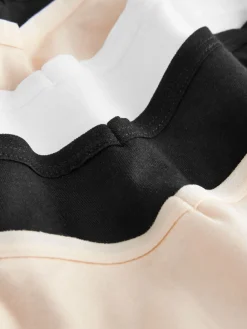 Next Extra High Leg Cotton Rich Knickers 5 Pack Black/Pastel Rose Nude/White Sale