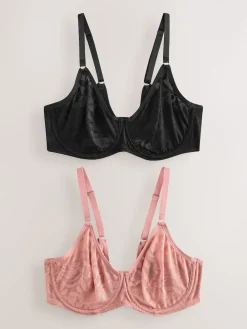 Next DD-G Lace Non Pad Full Cup Bras 2 Pack Black/Pink Online