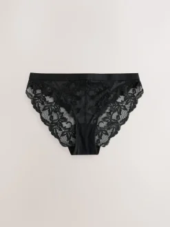 Next Lace Knickers 3 Pack Black/Red/Cream Discount