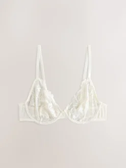 Next Non Pad Full Cup Lace Bras 3 Pack Black/Red/Cream Hot