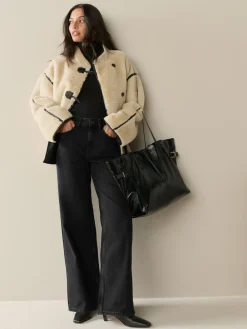 Next Wide Leg Jeans 2 Pack Black/Rinse Blue Clearance