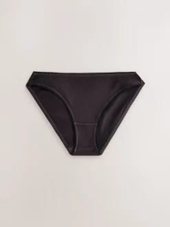 Next High Rise High Leg Cotton Rib Knickers 3 Pack Black/Rose/Olive Discount