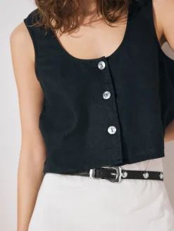 Next Black/Silver Skinny Western Pu Belt New