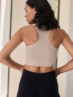 Next Black/Stone Seamless High Neck Medium Impact Sports Bras 2 Pack