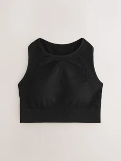 Next Black/Stone Seamless High Neck Medium Impact Sports Bras 2 Pack