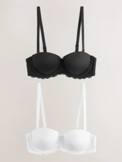 Next A-E Light Pad Strapless Multiway Bras 2 Pack Black/White