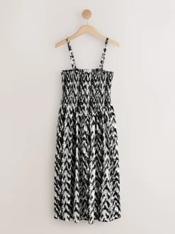 Next Bandeau Jersey Midi Dress Black/White Outlet
