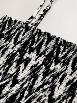 Next Bandeau Jersey Midi Dress Black/White Outlet