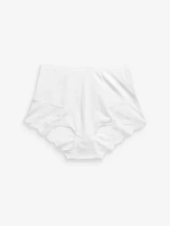 Next Black/White Cotton Tummy Control Shaping Lace Back Knickers 2 Pack Clearance