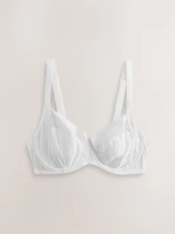 Next Black/White DD+ Non Pad Balcony Smoothing Animal Mesh Underwired With Side Support Bras 2 Pack Clearance