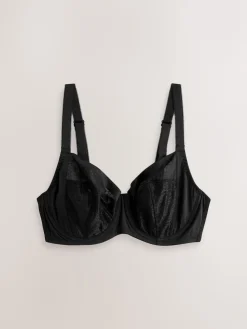 Next Black/White DD+ Non Pad Balcony Smoothing Animal Mesh Underwired With Side Support Bras 2 Pack Clearance
