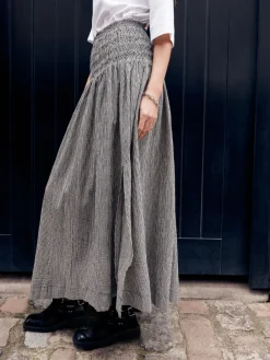 Next Drop Waist Gingham Maxi Skirt Black/White Hot