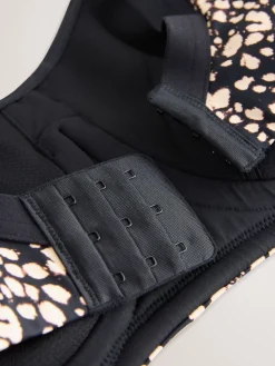 Next F-K Ultimate Support Cushioned Comfort Wired High Impact Sports Bra Black/White Clearance