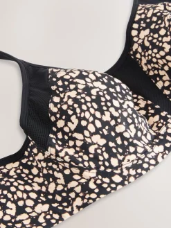 Next F-K Ultimate Support Cushioned Comfort Wired High Impact Sports Bra Black/White Clearance