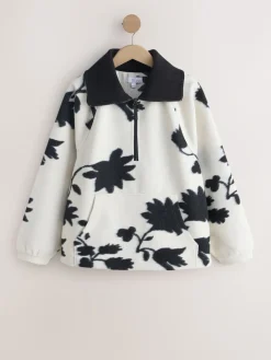 Next Black/White Floral Half Zip Fleece Best