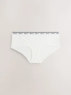 Next Short Cotton Logo Knickers 4 Pack Black/White Floral Print Online