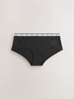 Next Short Cotton Logo Knickers 4 Pack Black/White Floral Print Online