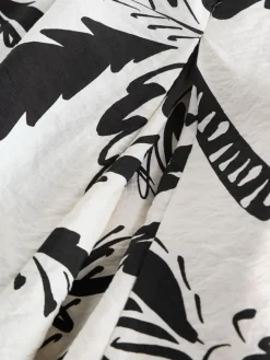 Next Fruit Print Volume Maxi Dress Black/White