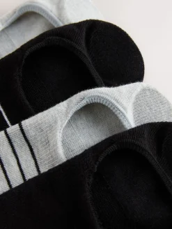 Next Black/White Hamish The Highland Cow Stripe Invisible Trainer Socks 4 Pack Discount