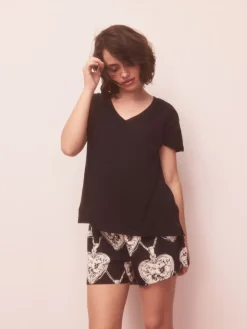 Next Short Pyjamas Set Black/White Heart Online