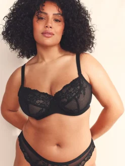 Next Non Pad Balcony DD+ Lace Bras 2 Pack Black/White Sale