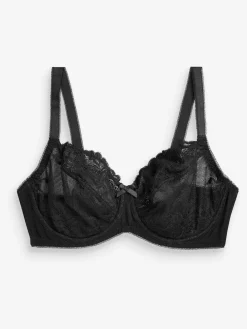 Next Non Pad Balcony DD+ Lace Bras 2 Pack Black/White Sale