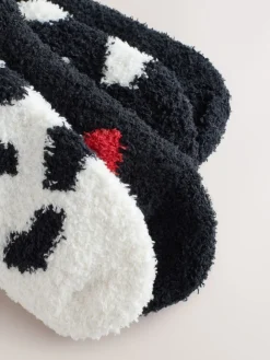Next Cosy Ankle Socks 4 Pack Black/White Red Hearts