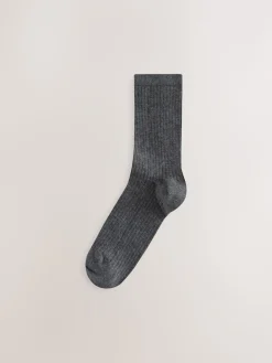 Next Ribbed Ankle Socks 4 Pack Black/White Clearance