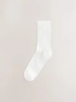 Next Ribbed Ankle Socks 4 Pack Black/White Clearance