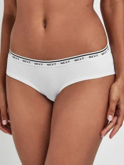 Next Short Cotton Logo Knickers 7 Pack Black/White Outlet