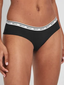 Next Short Cotton Logo Knickers 7 Pack Black/White Outlet
