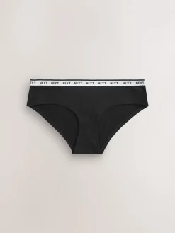 Next Short Cotton Logo Knickers 7 Pack Black/White Outlet