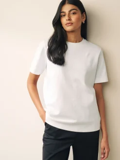 Next Short Sleeve Heavyweight T-Shirts 2 Pack Black/White Clearance