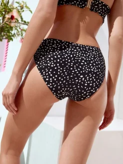 Next Black/White Spot High Leg Bikini Bottoms Sale