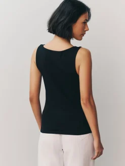 Next Black/White Square Neck Vest 2 Pack Outlet