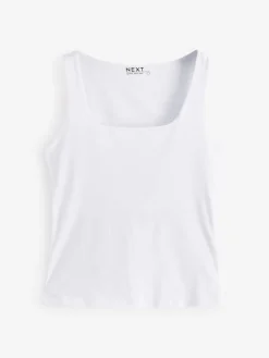 Next Black/White Square Neck Vest 2 Pack Outlet