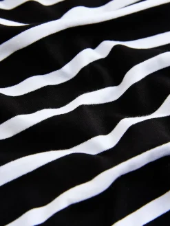 Next Black/White Stripe Long Sleeve Heavyweight Crew Neck T-Shirt Outlet