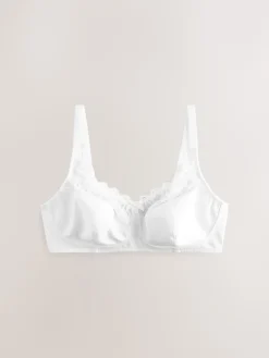 Next Black/White Total Support Cotton & Lace Non Wire Bra 3 Pack Best