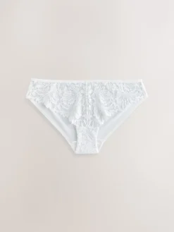 Next Brazilian Lace Front NVPL Knickers 3 Pack Black/White/Nude New