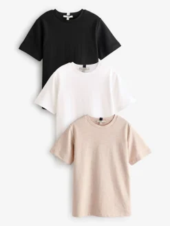 Next Heavyweight Basic T-Shirts 3 Pack Black/White/Nude Online