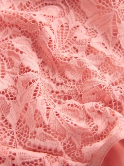 Next High Waist High Leg Lace Front NVPL Knickers 3 Pack Black/White/Nude