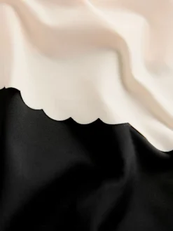 Next High Waist High Leg No VPL Scallop Knickers 3 Pack Black/White/Nude Sale