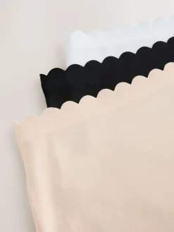 Next High Waist High Leg No VPL Scallop Knickers 3 Pack Black/White/Nude Sale