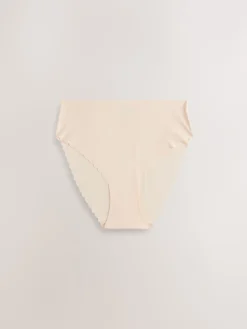 Next High Waist High Leg No VPL Scallop Knickers 3 Pack Black/White/Nude Sale