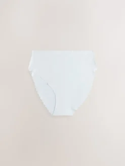 Next High Waist High Leg No VPL Scallop Knickers 3 Pack Black/White/Nude Sale