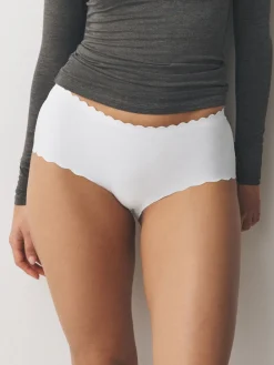 Next Midi No VPL Scallop Knickers 3 Pack Black/White/Nude Clearance