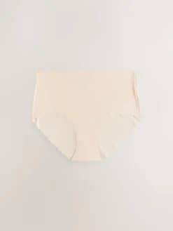 Next Midi No VPL Scallop Knickers 3 Pack Black/White/Nude Clearance