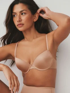 Next Black/White/Nude Pad Plunge A-E Ultimate Comfort Smoothing T-Shirt Bras 3 Pack Clearance