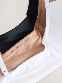 Next Black/White/Nude Pad Plunge A-E Ultimate Comfort Smoothing T-Shirt Bras 3 Pack Clearance