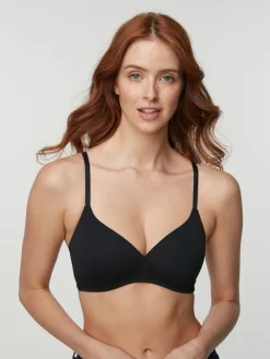 Next Pad Non Wire Cotton Blend Ultimate Comfort Bras 3 Pack Black/White/Pastel Rose Nude